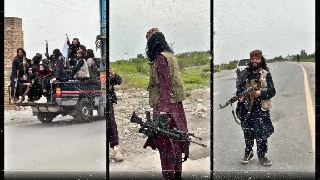 Geolocated: suspected TTP fighters filmed operating checkpoint near Peshawar