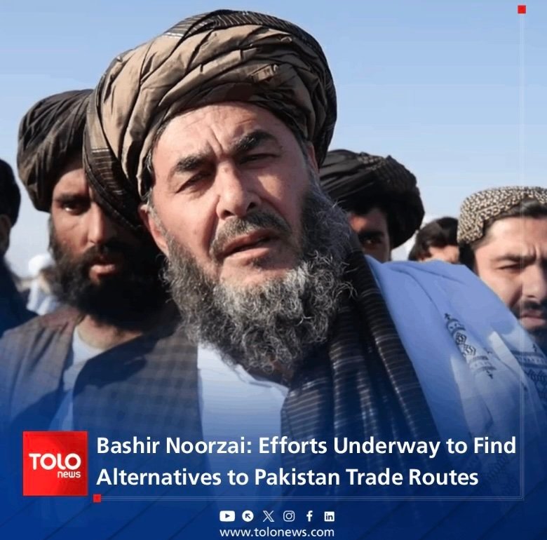  Pictured: Noorzai on TOLOnews last December speaking on the Taliban’s decision to halt Pakistan trade routes.  