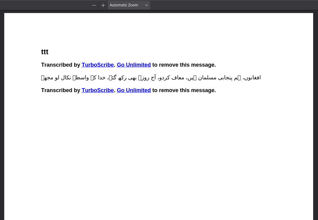 Turboscribe transcription of the audio track extracted from the video.